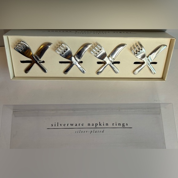 NAPKIN RINGS (PIER 1 FORK/KNIFE) (SET OF 4) - Picture 1 of 6